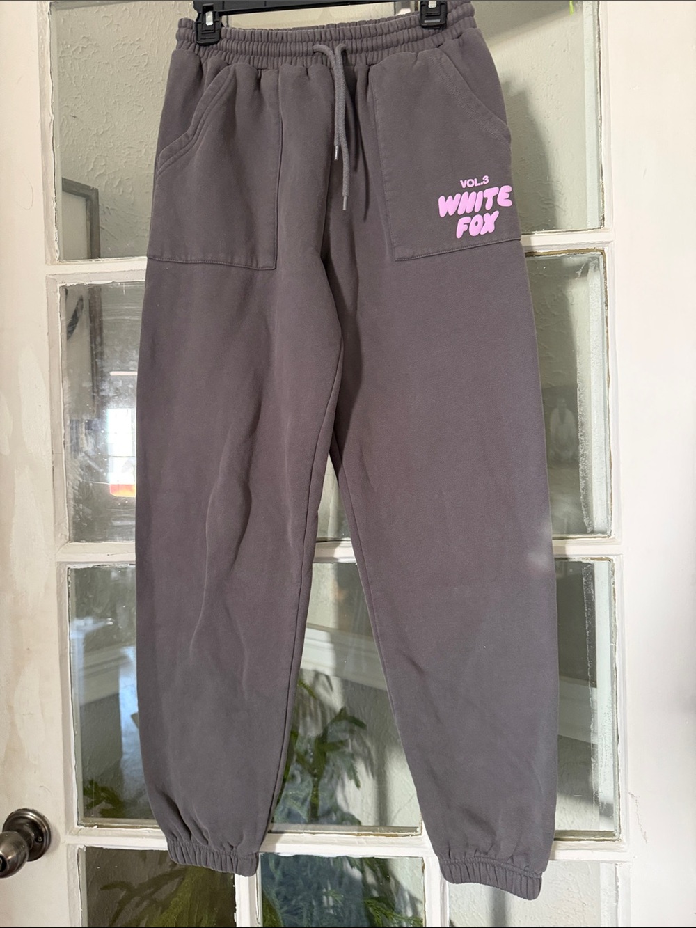 White Fox Charcoal Gray Jogger NWOT